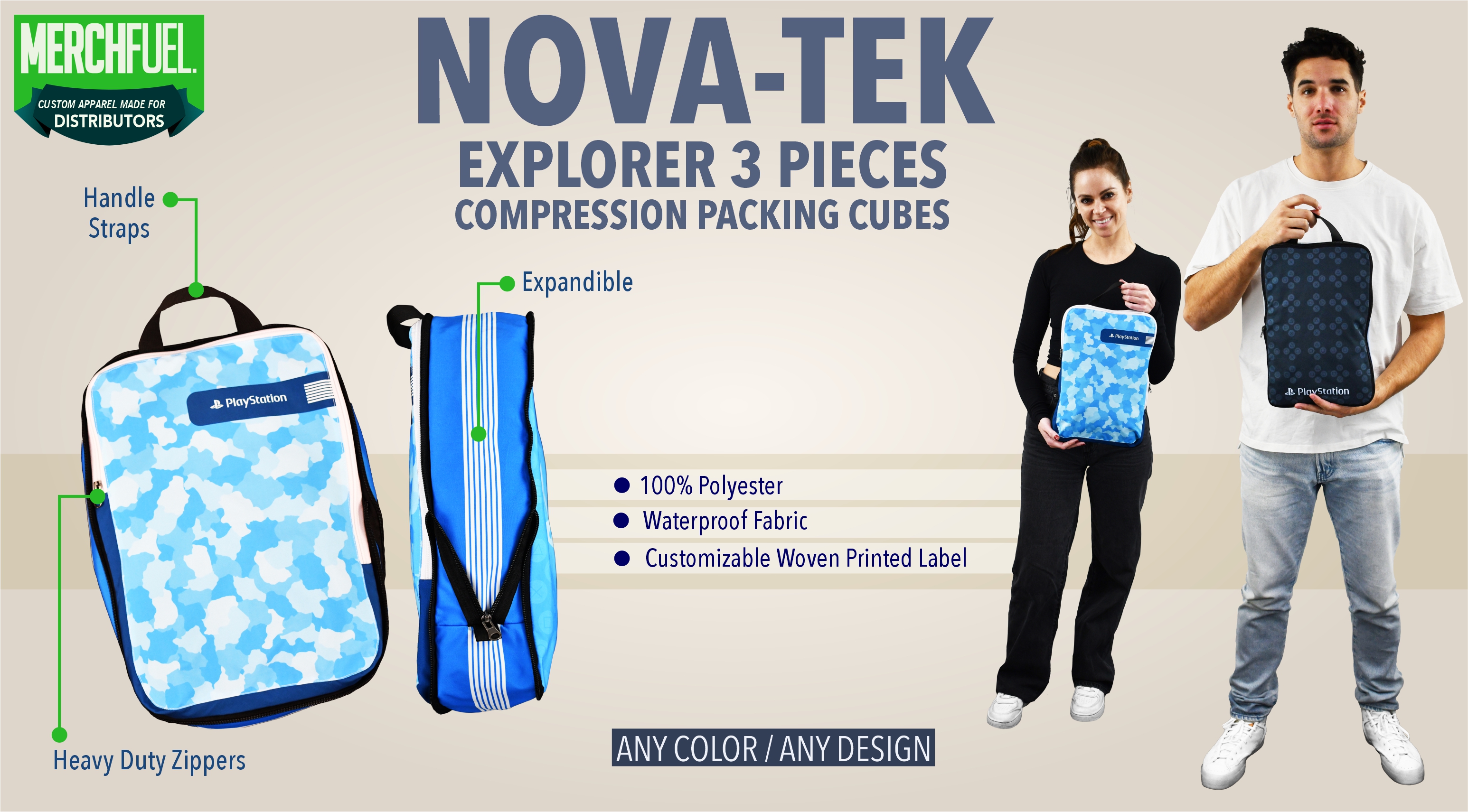 explorer 3 pieces compression packing cubes