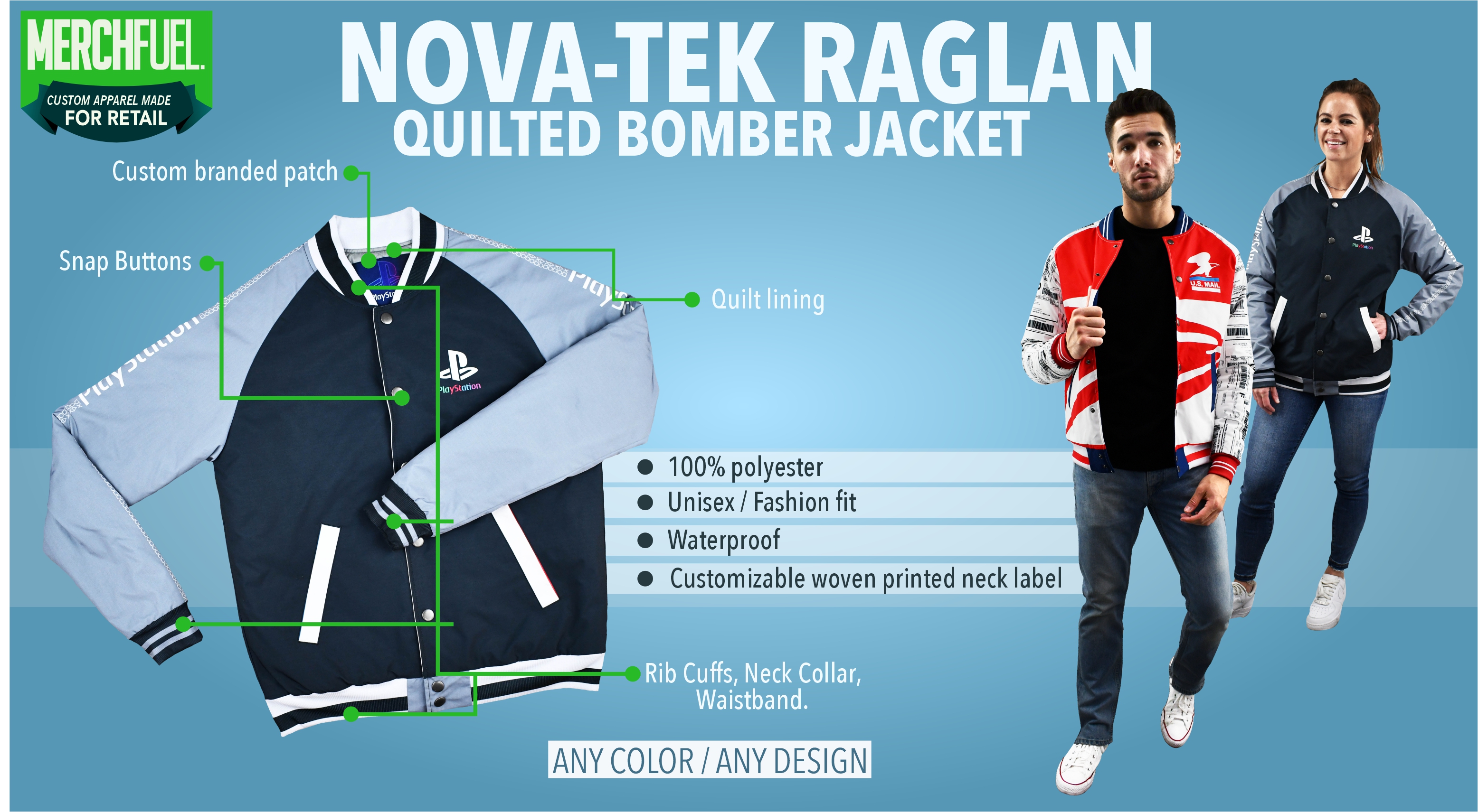 raglan quilted bomber jacket