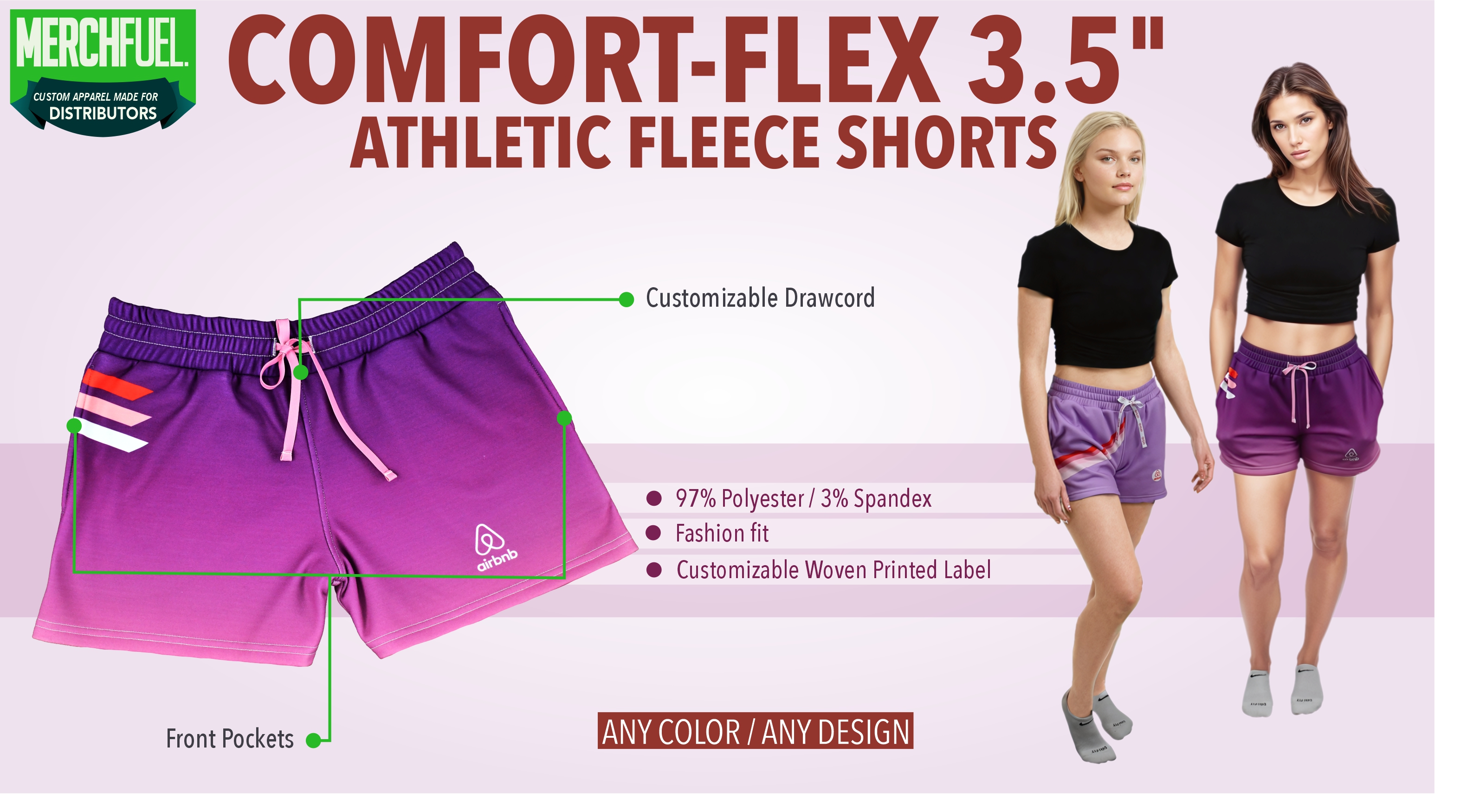 comfort flex 3.5 athletic fleece shorts