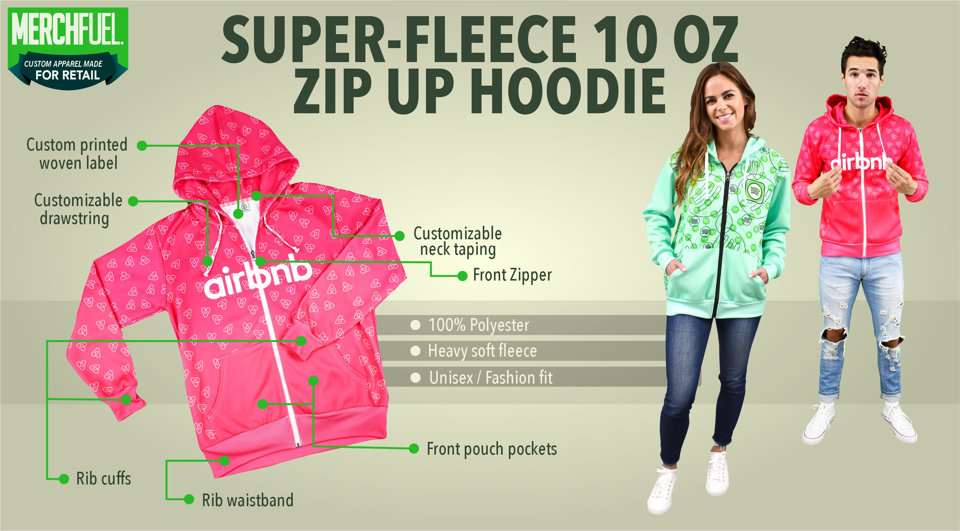 Super-Fleece 10oz Zip Up Hoodie