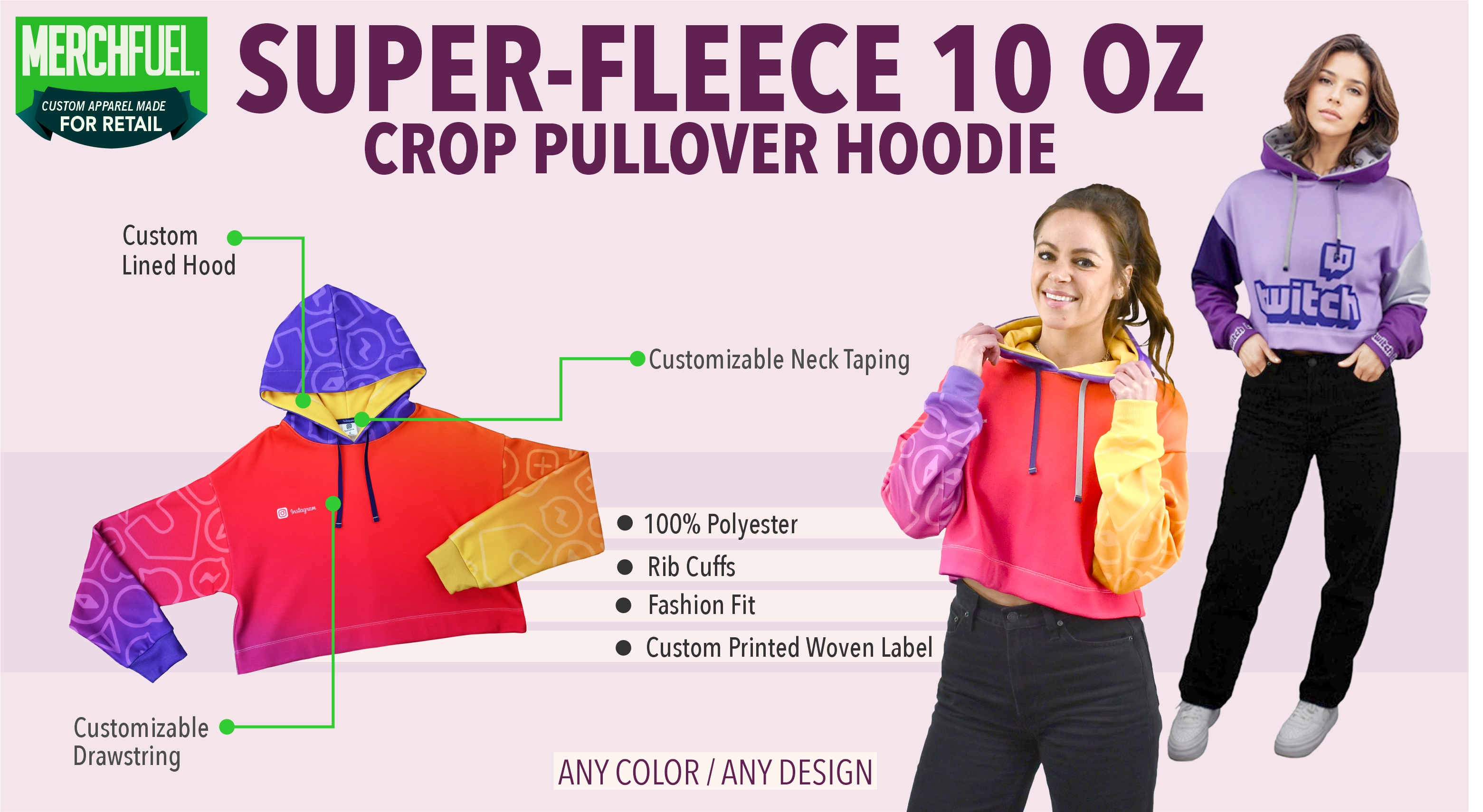 Super-Fleece 10oz Crop Pullover Hoodie
